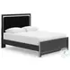 Ravalori Black Queen Panel Upholstered Bed