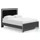 Ravalori Black Queen Upholstered Panel Bed
