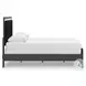 Ravalori Black Queen Upholstered Panel Bed