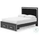 Ravalori Black Queen Upholstered Panel Storage Bed
