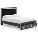 Ravalori Black Queen Upholstered Panel Storage Bed