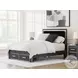 Ravalori Black Queen Upholstered Panel Storage Bed