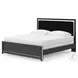 Ravalori Black King Upholstered Panel Bed