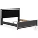 Ravalori Black King Upholstered Panel Bed