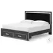 Ravalori Black King Upholstered Panel Storage Bed