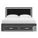 Ravalori Black King Upholstered Panel Storage Bed
