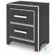 Ravalori Black 2 Drawer Nightstand with USB Charging