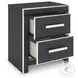 Ravalori Black 2 Drawer Nightstand with USB Charging