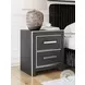 Ravalori Black 2 Drawer Nightstand with USB Charging