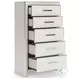 Ravalori White 5 Drawer Chest