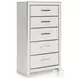 Ravalori White 5 Drawer Chest