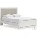 Ravalori White Queen Upholstered Panel Bed