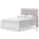 Ravalori White Upholstered King Panel Bed