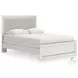 Ravalori White Upholstered Queen Panel Bed