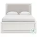 Ravalori White Upholstered King Panel Bed