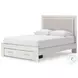 Ravalori White Upholstered Panel Storage Bedroom Set