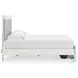 Ravalori White King Upholstered Panel Storage Bed