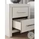 Ravalori White 2 Drawer Nightstand with USB Charging