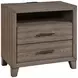 Harrisburg Walnut 2 Drawer Nightstand with USB Charging