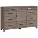 Harrisburg Walnut 9 Drawer Dresser