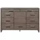 Harrisburg Walnut 9 Drawer Dresser