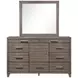 Harrisburg Walnut Rectangular Dresser Mirror