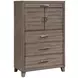 Harrisburg Walnut 4 Drawer Door Chest with LED