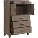Harrisburg Walnut 4 Drawer Door Chest with LED