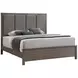 Harrisburg Gray and Brown King Upholstered Panel Bed