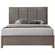 Harrisburg Gray and Brown King Upholstered Panel Bed
