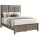 Harrisburg Gray and Brown Queen Upholstered Panel Bed