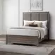 Harrisburg Gray and Brown Queen Upholstered Panel Bed
