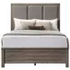Harrisburg Gray and Brown Queen Upholstered Panel Bed