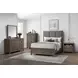 Harrisburg Gray and Brown Queen Upholstered Panel Bed