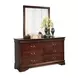 Alisdair Reddish Brown 6 Drawer Dresser and Rectangular Mirror