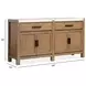 Plum Creek Sierra Brown and White 4 Door Marble Top Sideboard