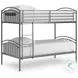 Graymound Gray Twin over Twin Bunk Bed with Ladder