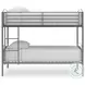 Graymound Gray Twin over Twin Bunk Bed with Ladder