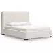 Whittgate Beige Performance Fabric Queen Upholstered Panel Bed