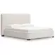 Whittgate Beige Performance Fabric California King Upholstered Panel Bed