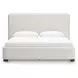 Whittgate Beige Performance Fabric California King Upholstered Panel Bed