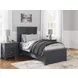 Landocken Dark Slate Blue and Light Brown Twin Panel Headboard