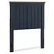 Landocken Dark Slate Blue and Light Brown Twin Panel Headboard