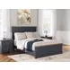 Landocken Dark Slate Blue and Light Brown Queen Panel Headboard
