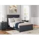 Landocken Dark Slate Blue and Light Brown Full Panel Headboard