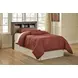 Trinell Warm Rustic Plank Twin Bookcase Headboard with Nailhead Trim
