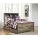 Trinell Brown Full Bookcase Storage Bed with Nailhead Trim