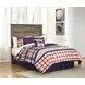 Trinell Warm Rustic Plank Full Panel Headboard with Nailhead Trim
