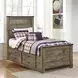 Trinell Brown Twin Panel Bed With 2 Storage Drawers