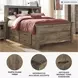 Trinell Brown Full Bookcase Single Side Underbed Storage Bed